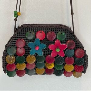 Multicolored Beaded Crossbody Bag Boho Bag